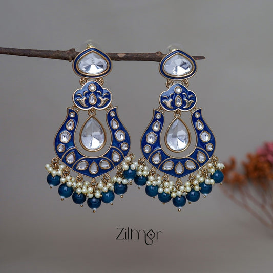 FS1011254 -  Kundan Chandbali Studded Drop Earrings