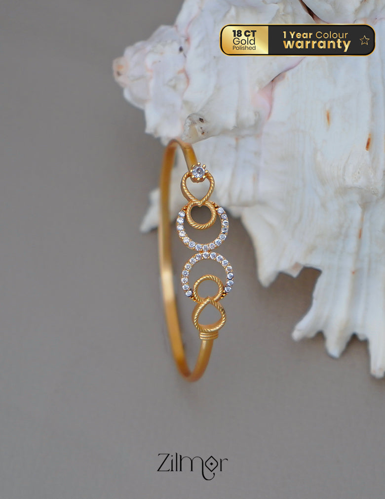 ZK1011712- Gold Plated AD Stone Openable Bangle 3-Zilmor