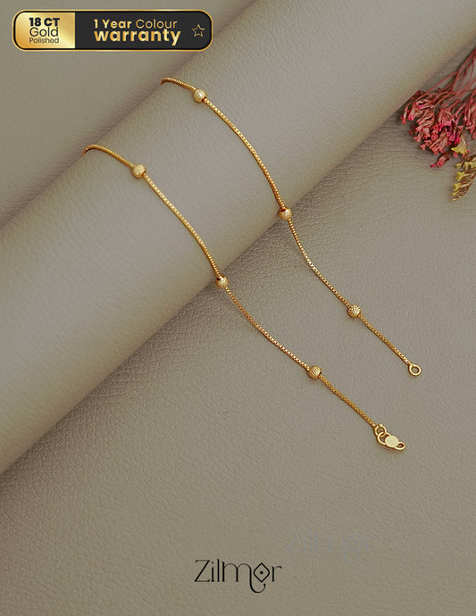 TR1011381 - Gold Toned pair Anklet