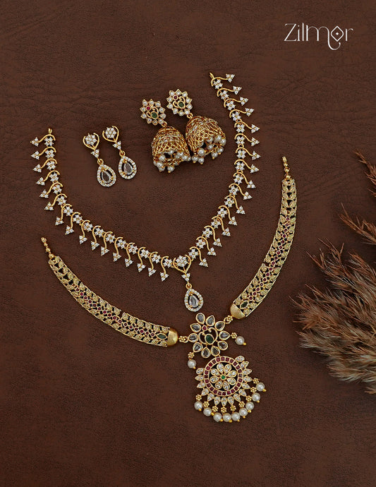 2 Antique Necklaces with Matching Earrings Combo - SC1012880