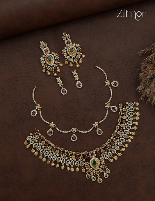 2 Antique Necklaces with Matching Earrings Combo - SC1012886
