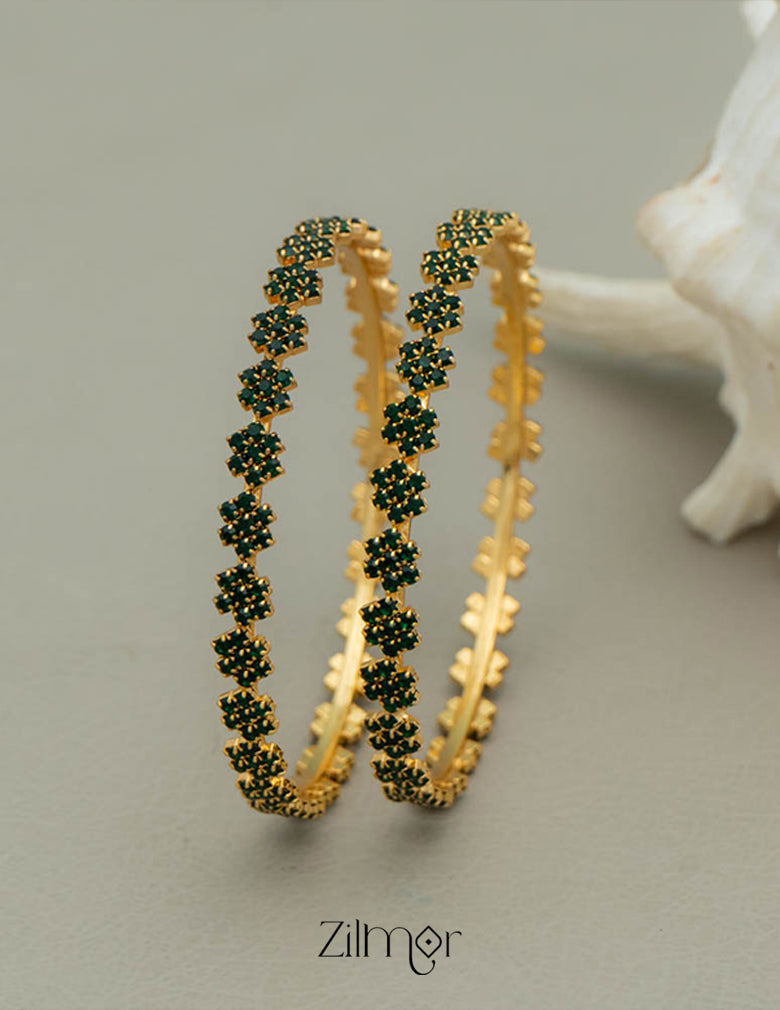 KF101633 - Gold Plated stone bangle (pair) 4-Zilmor
