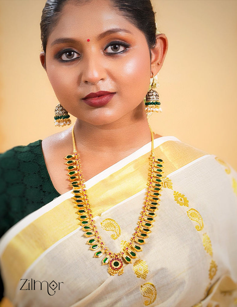 PP101148 - Gold tone Nagapadam Long Necklace Haram 5-Zilmor