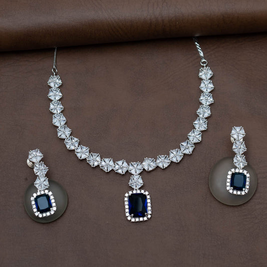 KL101512 - AD Necklace with matching Earrings  (color option)