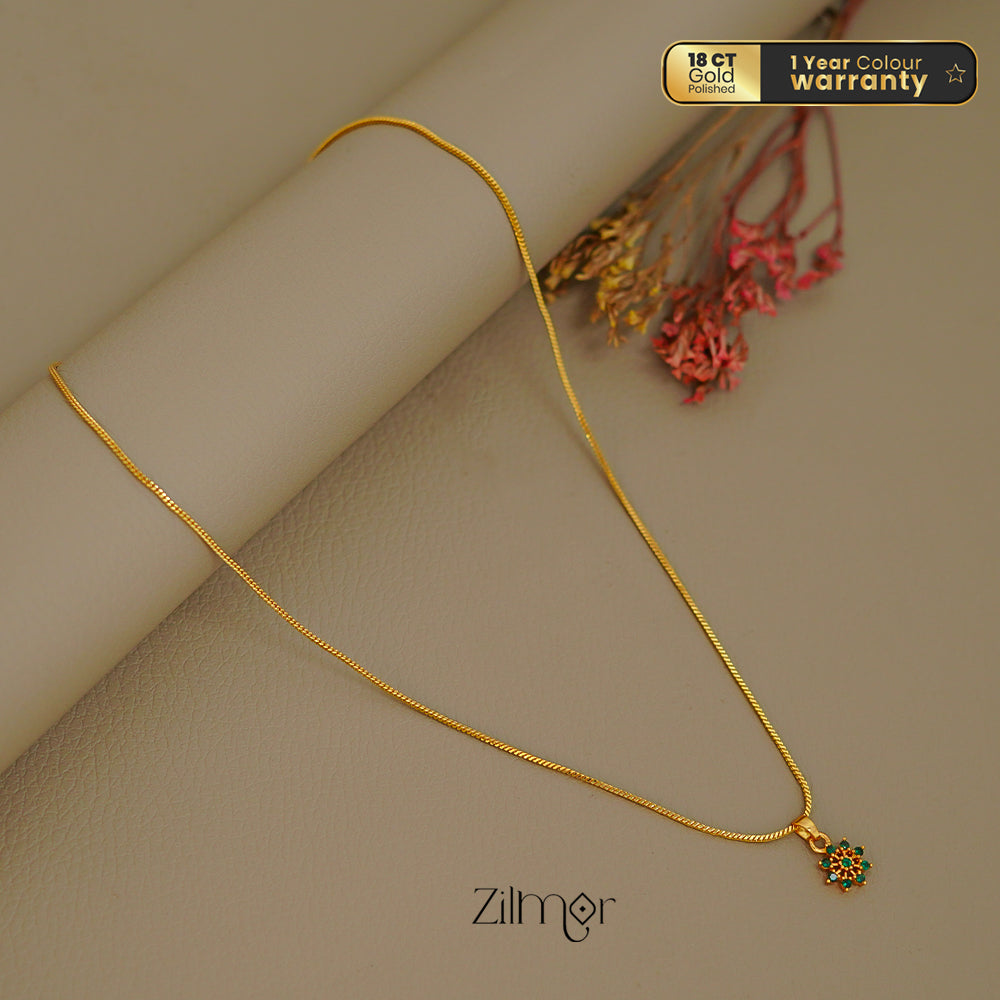 ZK1011391 -  Gold Tone AD Stone  Simple Necklace