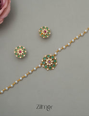 SN101794 - Pearl Antique Necklace Earrings Set 4-Zilmor