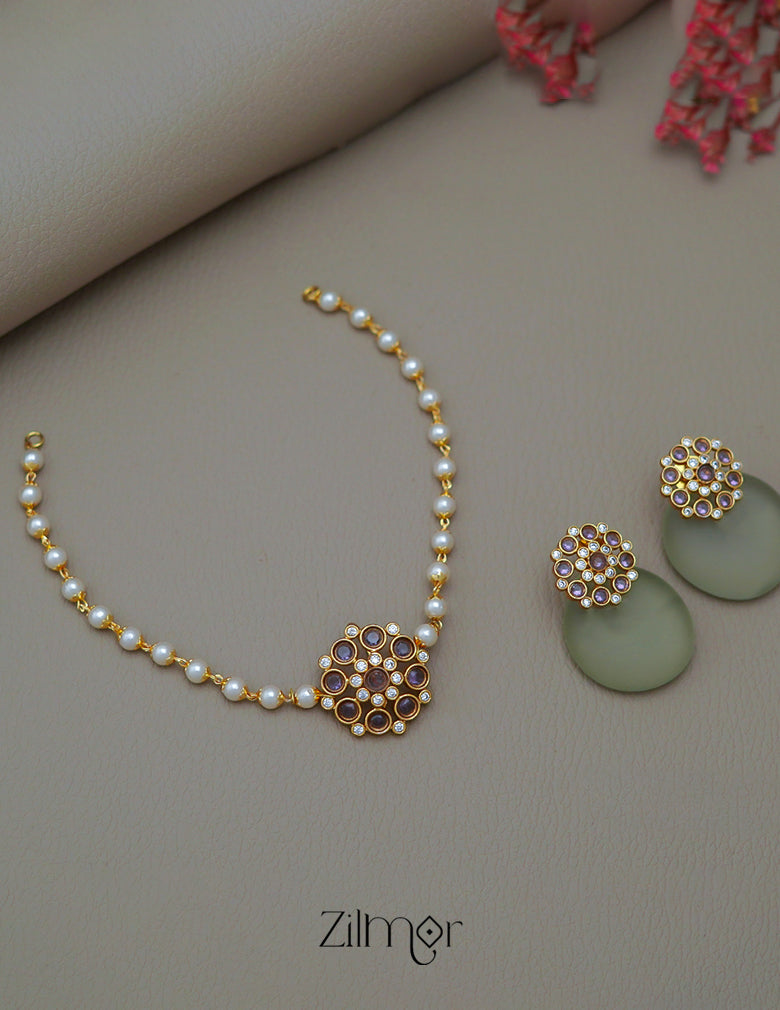 SN101794 - Pearl Antique Necklace Earrings Set