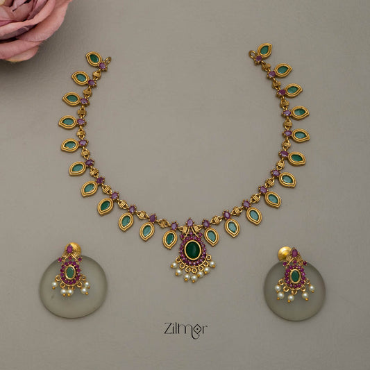 NV101734 - Antique Palakka Necklace Earrings Set