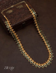 Gold tone Long palakka Haram Necklace (color option) 2-Zilmor