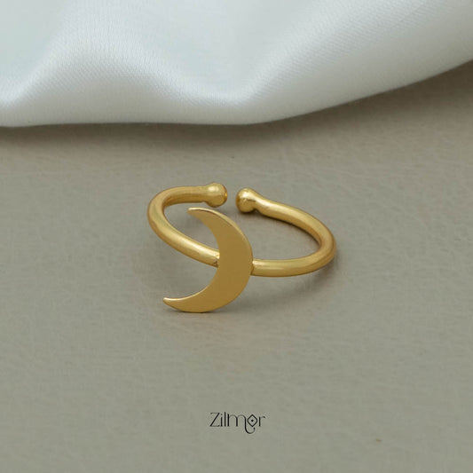 AS101132 - Golden Half Moon Ring