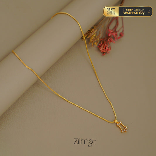 ZK1011392 -  Gold Tone AD Stone  Simple Necklace