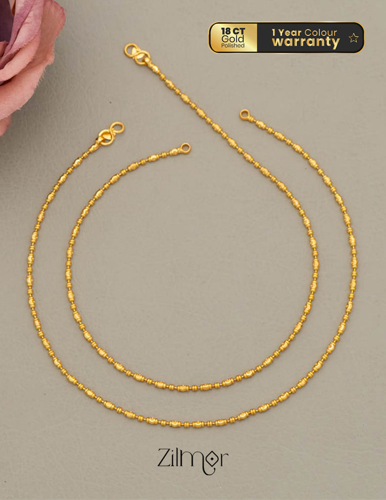 KY101757 - Gold Toned pair Anklet 1-Zilmor