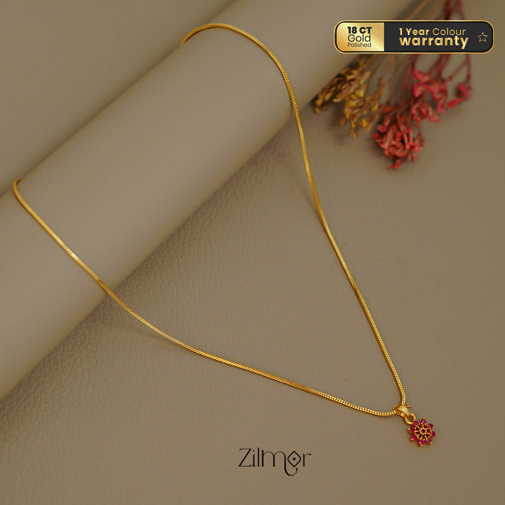 ZK1011391 -  Gold Tone AD Stone  Simple Necklace