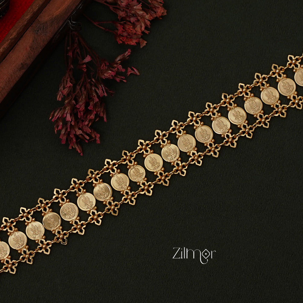 AG1011140 - Gold tone Lakshmi coin Bridal Choker Necklace