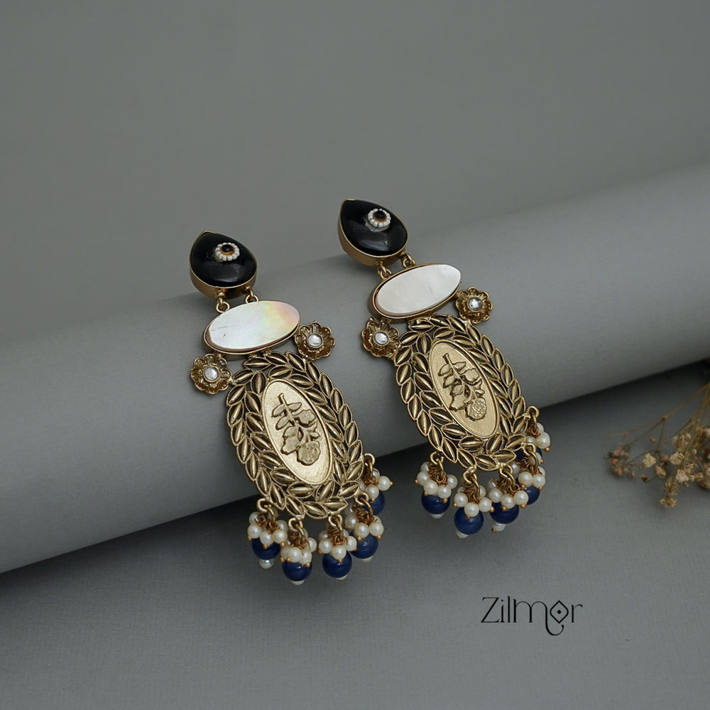 ZA1011174 - Kundan Pearl Drop Earrings(color option)