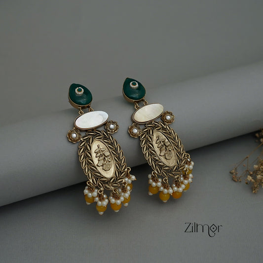 ZA1011174 - Kundan Pearl Drop Earrings(color option)