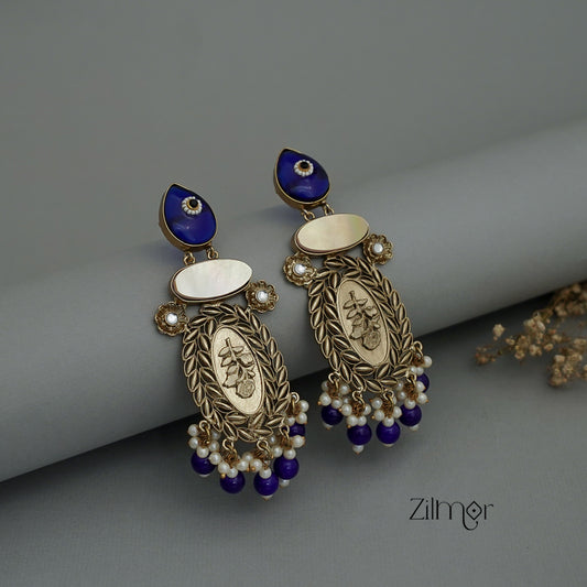 ZA1011174 - Kundan Pearl Drop Earrings(color option)