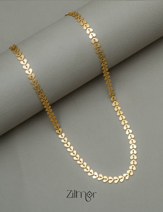 KY101769 - Gold Toned Leaf Necklace Bracelet Set