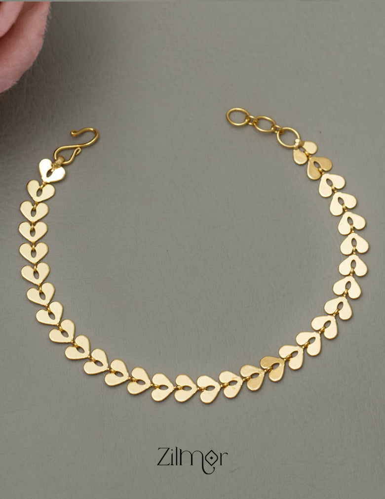 KY101769 - Gold Toned Leaf Necklace Bracelet Set 3-Zilmor
