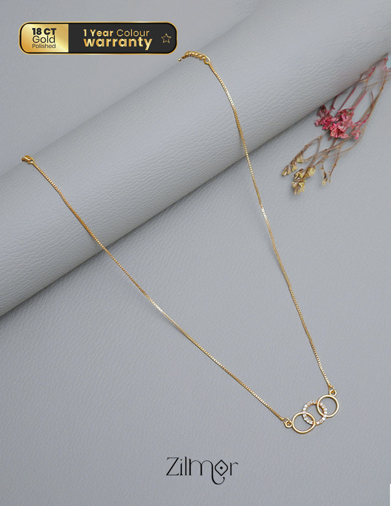 PP1011585 -  Gold Tone AD Stone  Simple Necklace 1-Zilmor