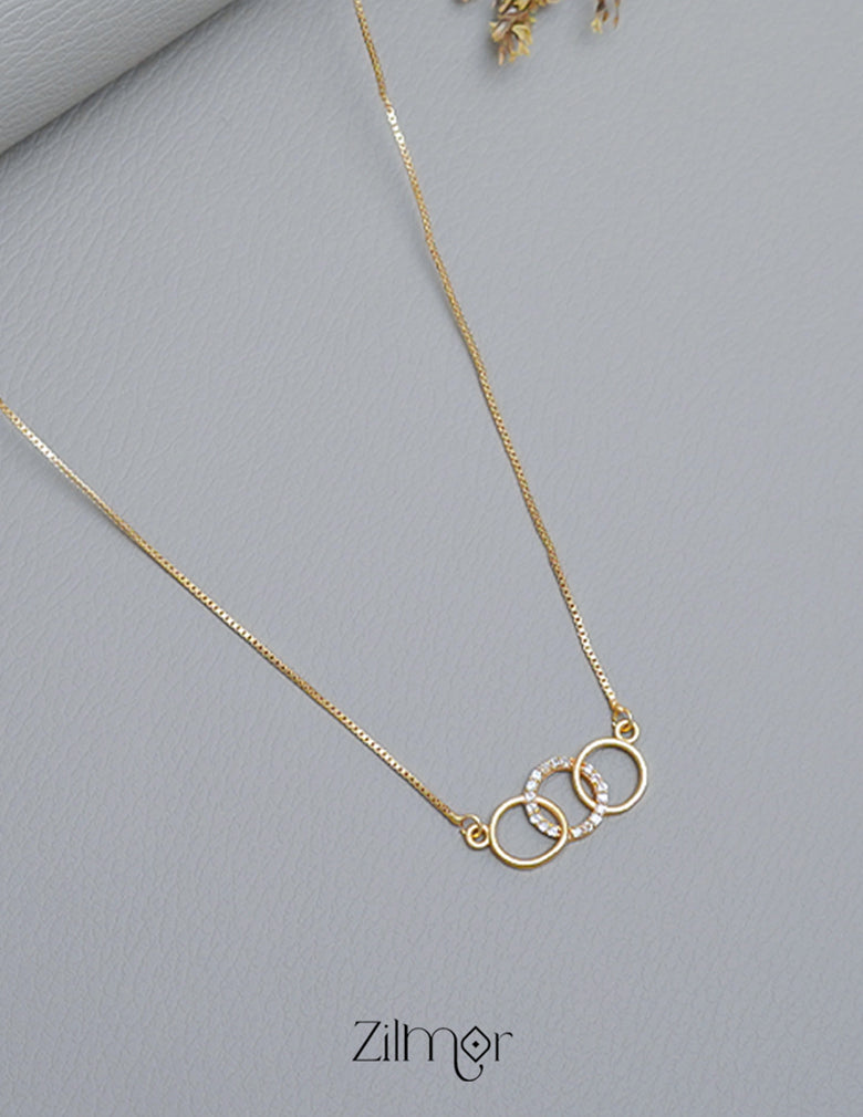 PP1011585 -  Gold Tone AD Stone  Simple Necklace 2-Zilmor