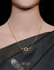 PP1011585 -  Gold Tone AD Stone  Simple Necklace 3-Zilmor