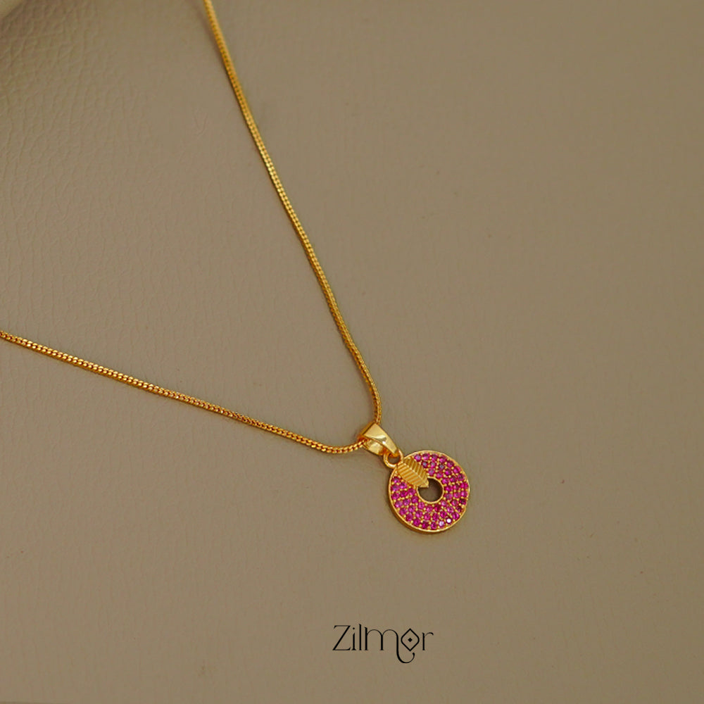 ZK1011403 -  Gold Tone AD Stone  Simple Necklace