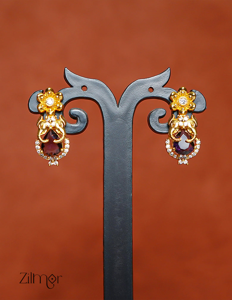 KA1011503 -   Antique AD Stone Haati Neckpiece Earrings Set 8-Zilmor