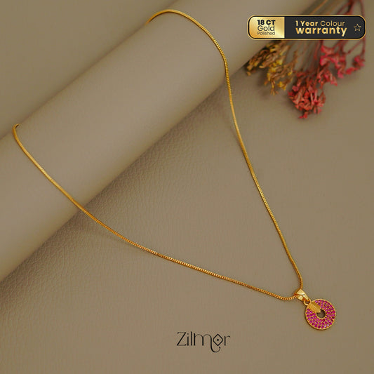 ZK1011403 -  Gold Tone AD Stone  Simple Necklace