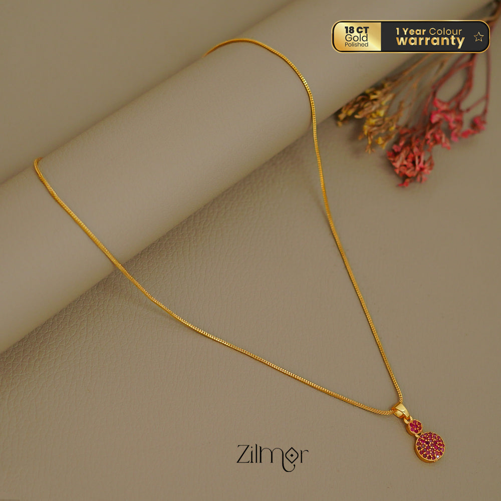 ZK1011398-  Gold Tone AD Stone  Simple Necklace