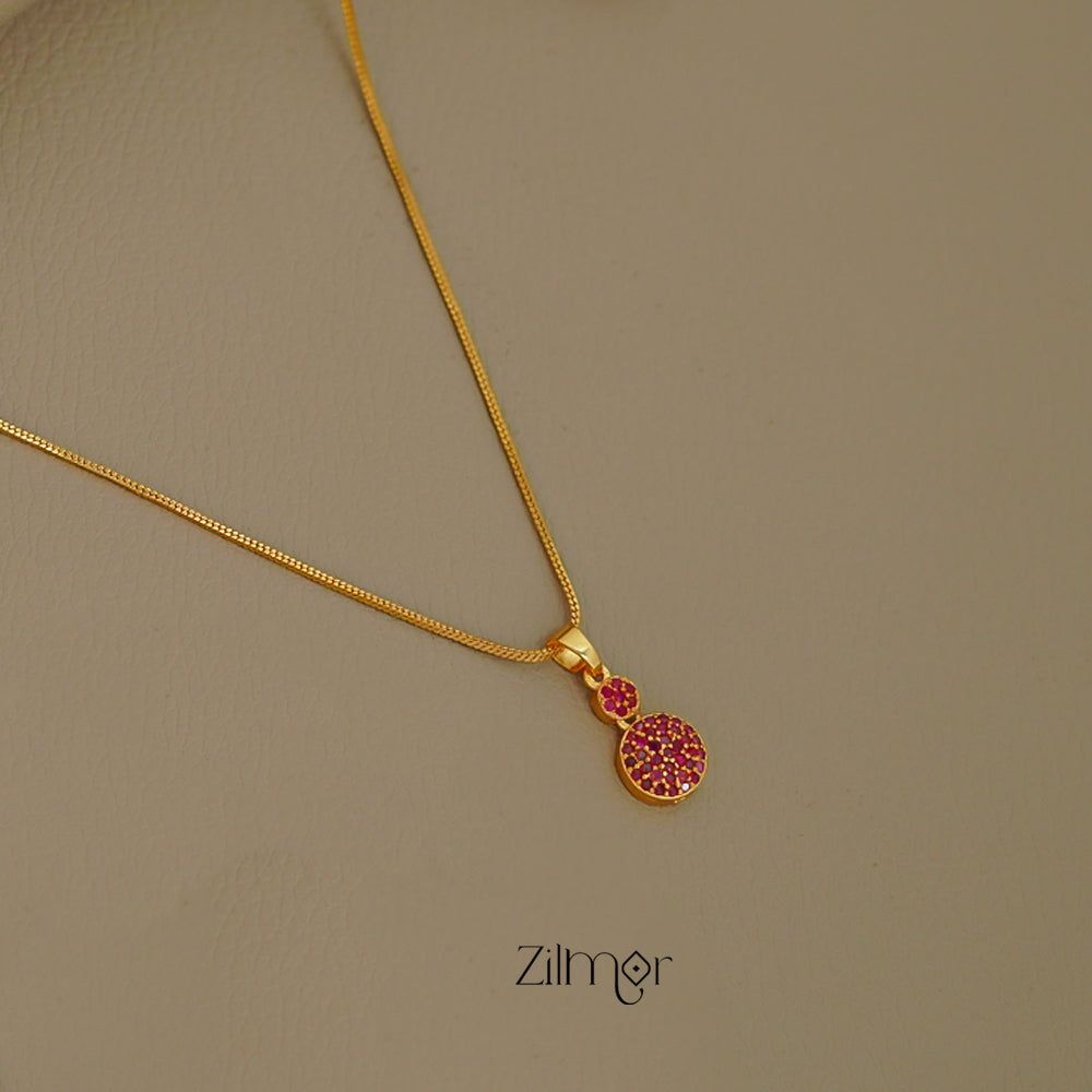 ZK1011398-  Gold Tone AD Stone  Simple Necklace