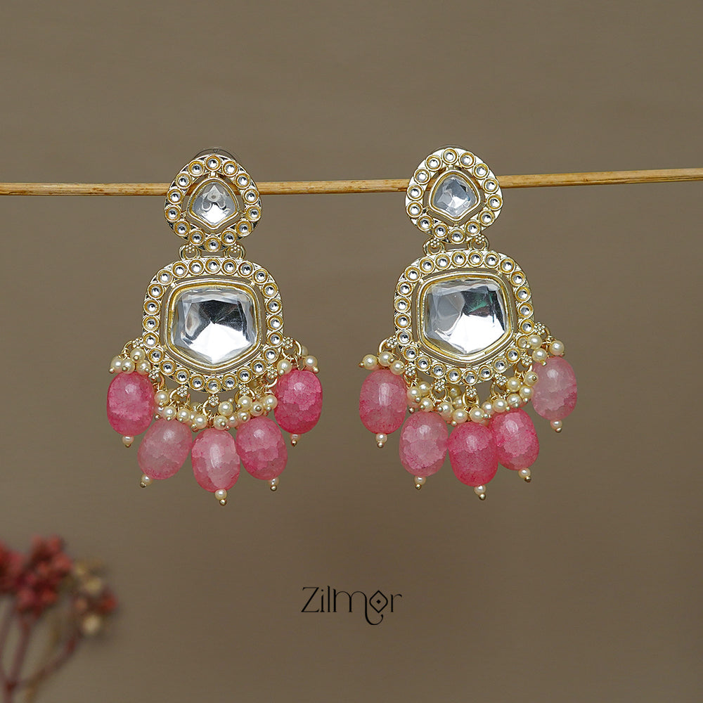 FS1011241 - Beads Hanging Kundan Earrings