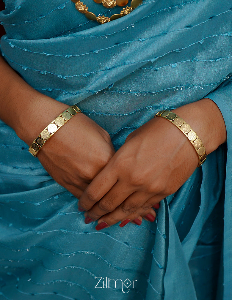 Kaashu Lakshmi Gold Plated Sized Bangle (Pair) 3-Zilmor