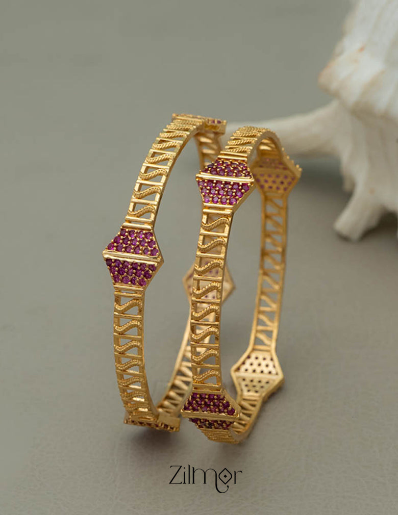 KI101178 - AD stone Bangle (Pair) 4-Zilmor