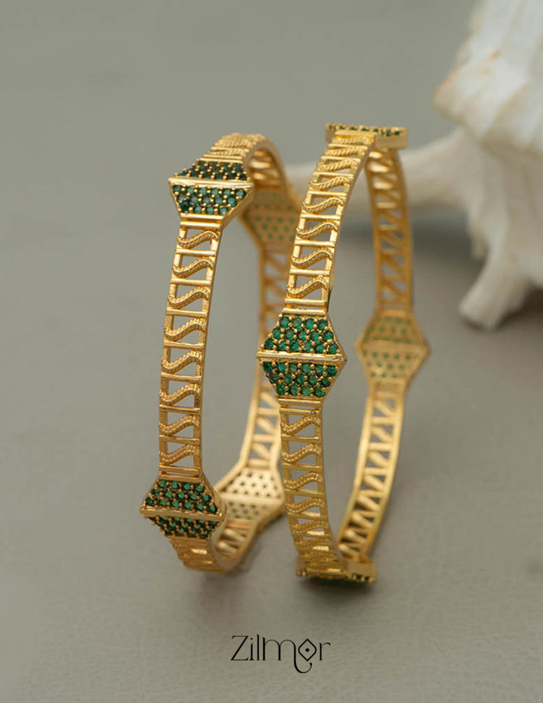 KI101178 - AD stone Bangle (Pair) 6-Zilmor