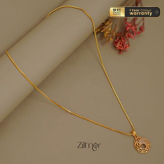 ZK1011396 -  Gold Tone AD Stone  Simple Necklace