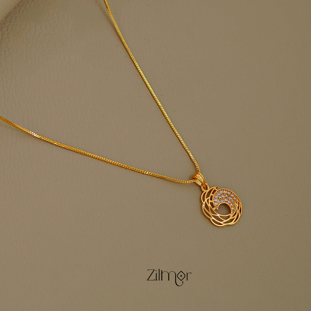 ZK1011396 -  Gold Tone AD Stone  Simple Necklace