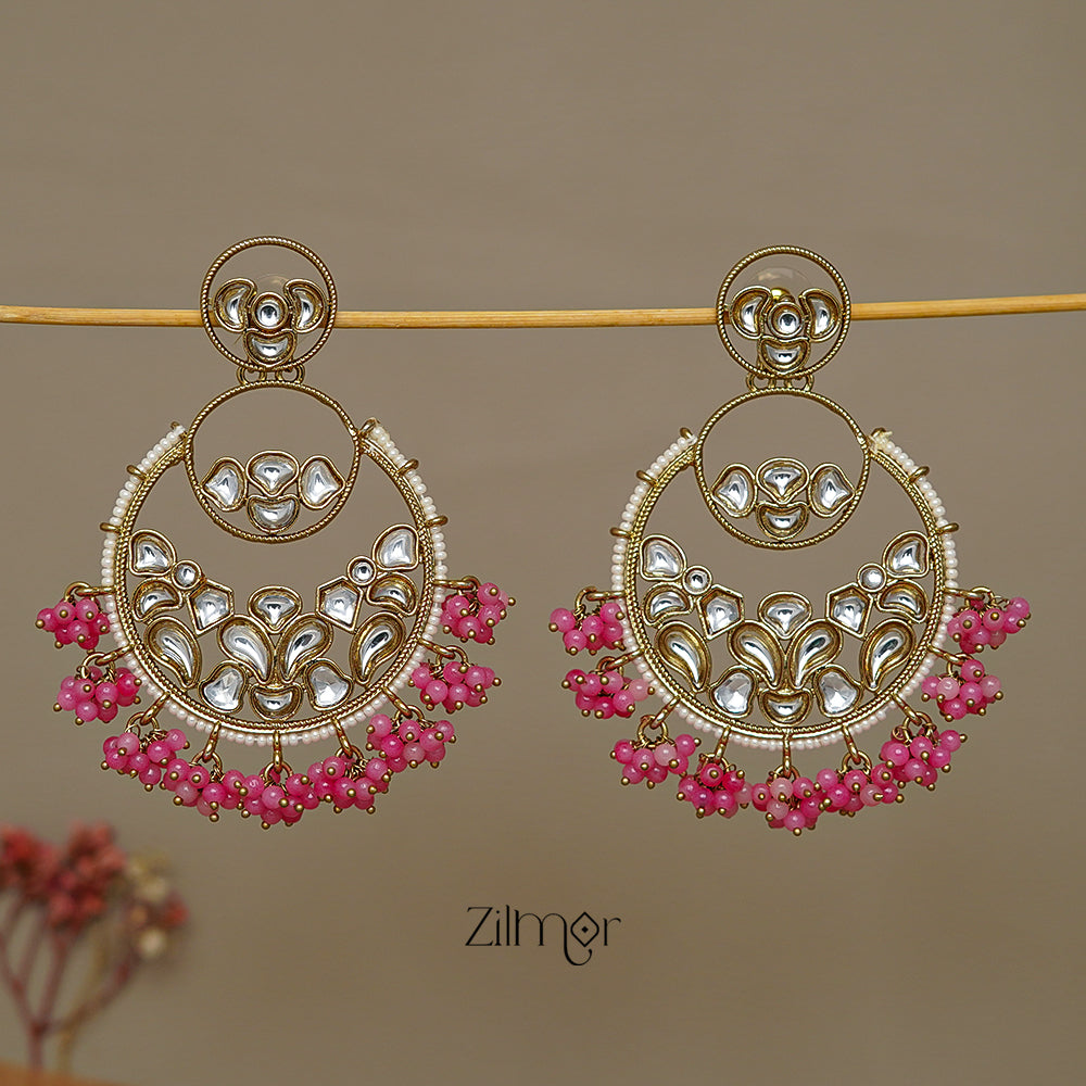 FS1011238 - Bead Clustering Kundan Earrings