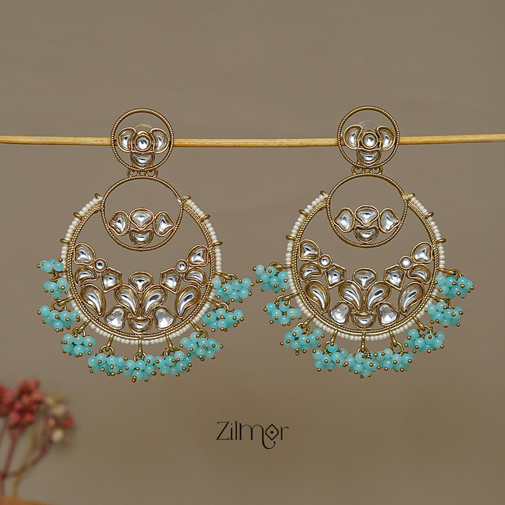 FS1011238 - Bead Clustering Kundan Earrings