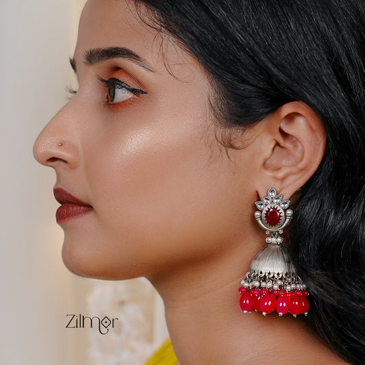 FS101585 - Silver Jumkha Earrings (color option)