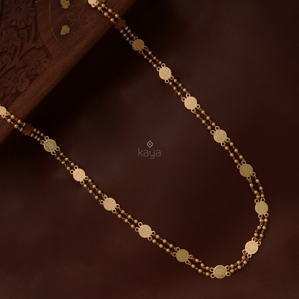 KY101503 Gold tone Kasu Necklace with Bangle
