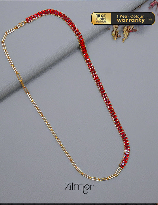 KY101923 - Anti Tarnish Paperclip Tennis Necklace