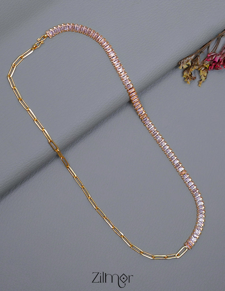 KY101923 - Anti Tarnish Paperclip Tennis Necklace 6-Zilmor