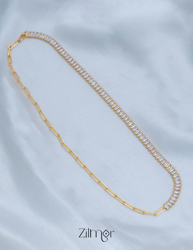 KY101923 - Anti Tarnish Paperclip Tennis Necklace 7-Zilmor