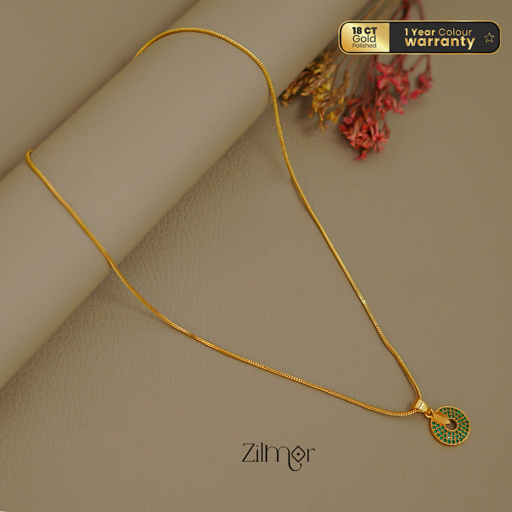 ZK1011403 -  Gold Tone AD Stone  Simple Necklace