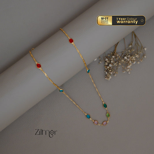 KY101993 - Simple Semi Precious Stone  Necklace