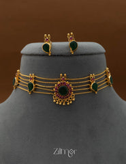 KO101645  -Gold Plated Mango choker with matching Earring