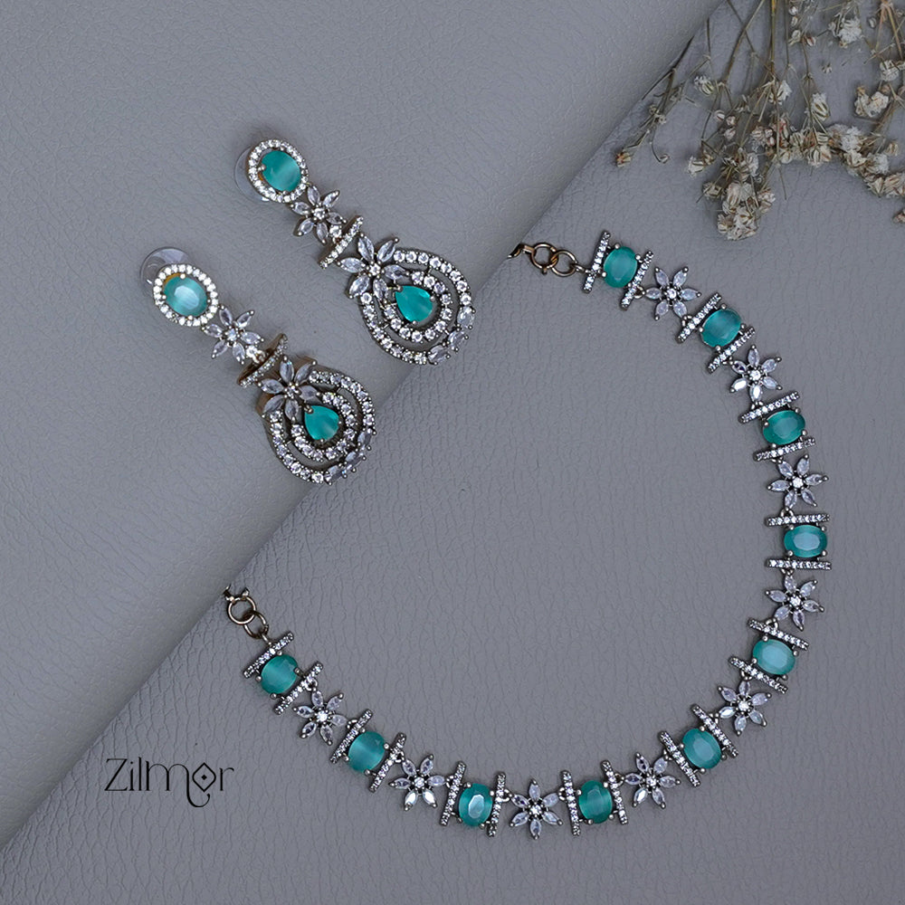 SN1011220 - Premium Antique AD Stone  Necklace with Earrings