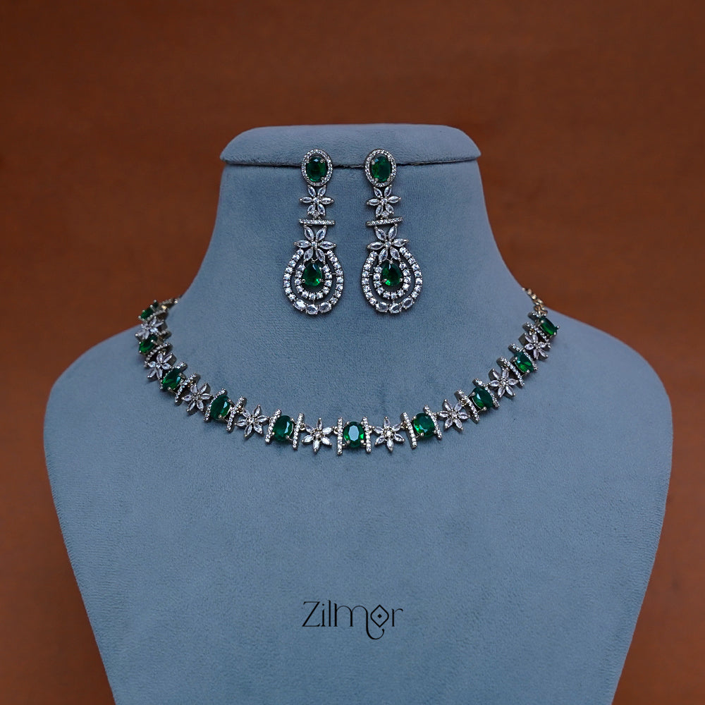 SN1011220 - Premium Antique AD Stone  Necklace with Earrings