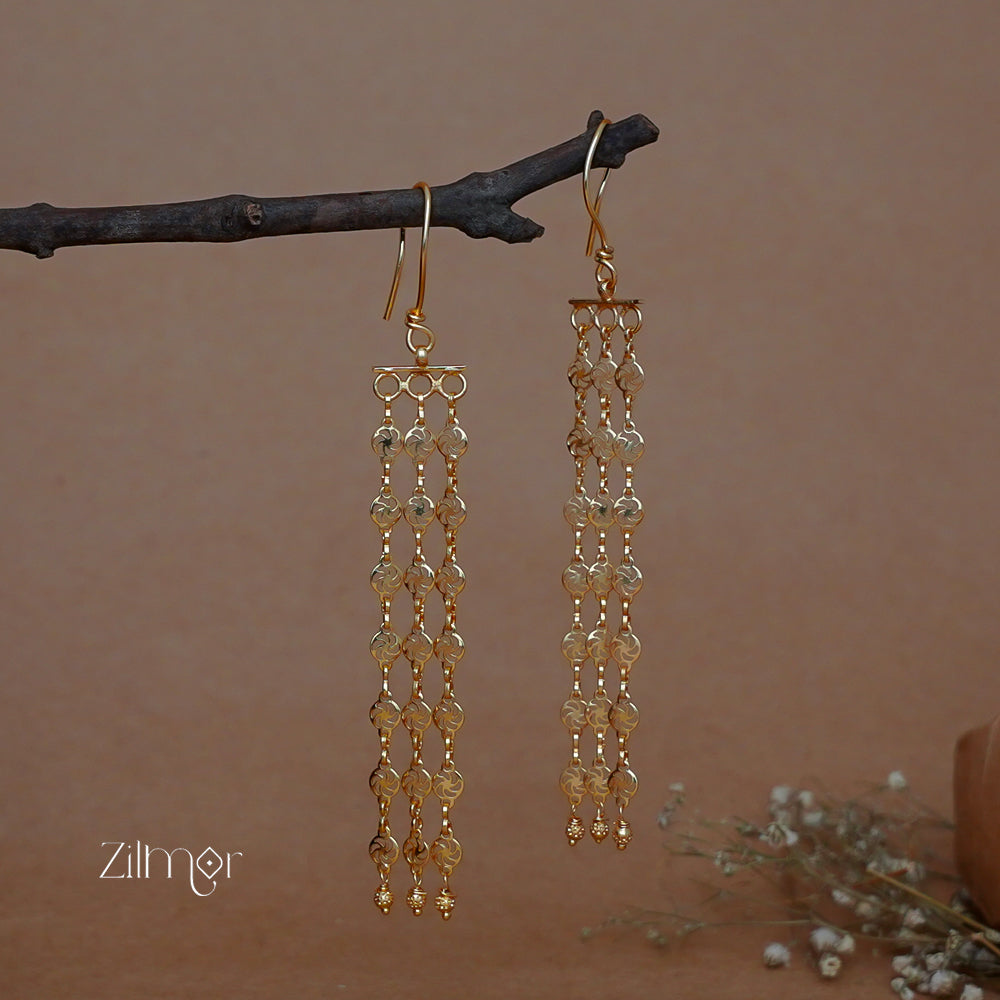 KT1011149 -Gold Toned Long Earrings for Women